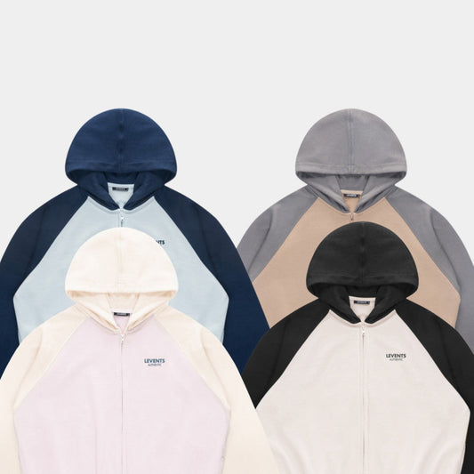 Levents Levents Two-Tone Raglan Boxy 2.0 Zipper Hoodie
