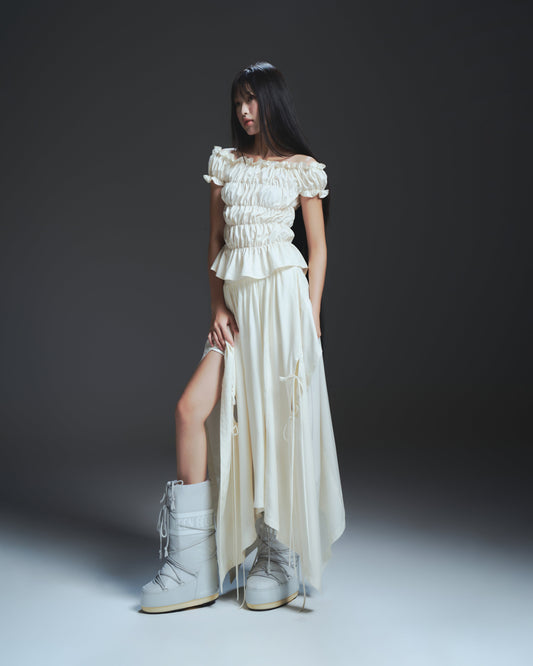 Bunny Hill Twyla Skirt (Ivory) (Pre-order) - Em Clothing