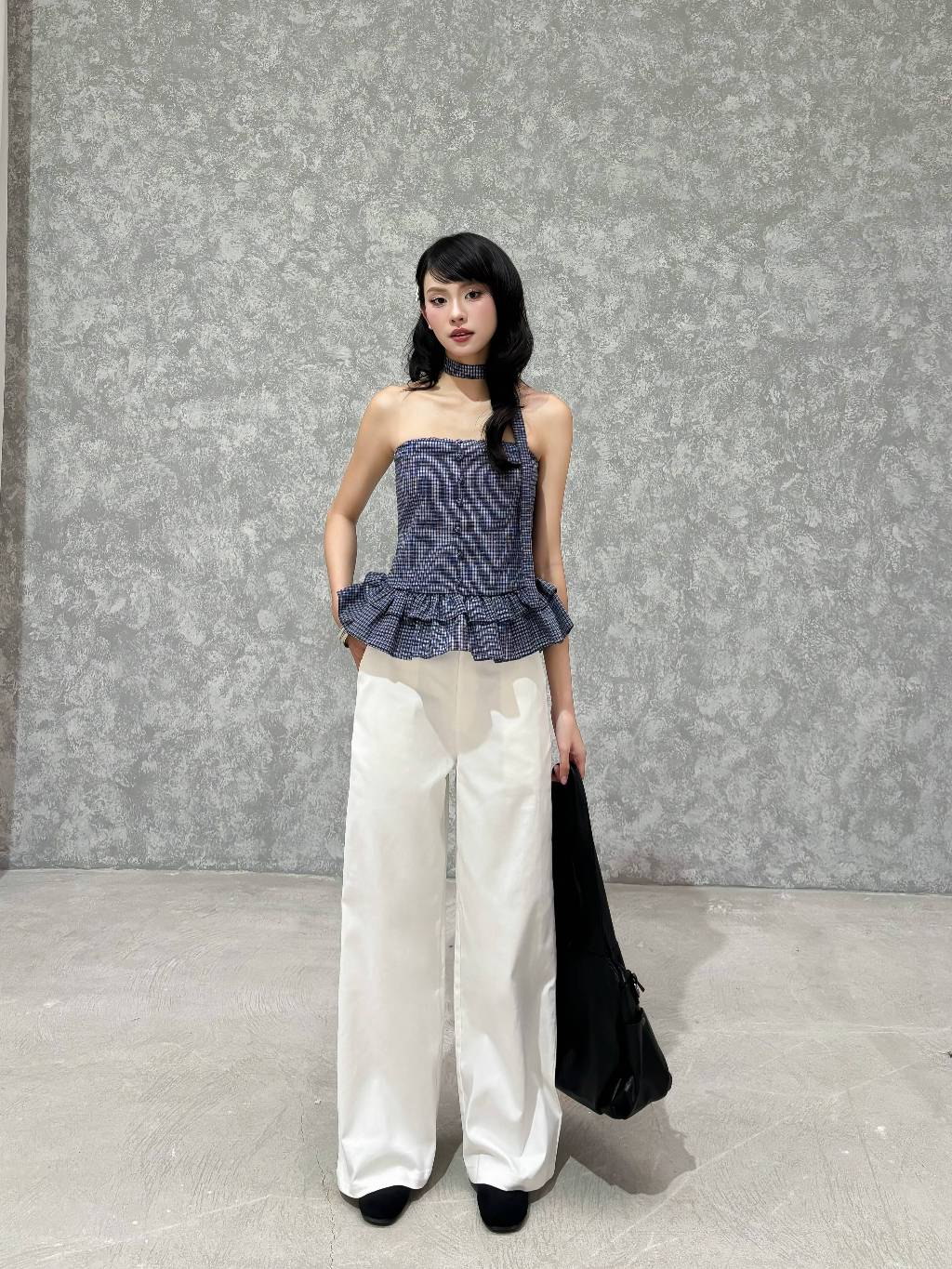 Mieufashionista Check Halter Top Vella