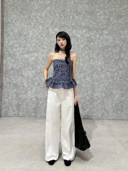 Mieufashionista Check Halter Top Vella
