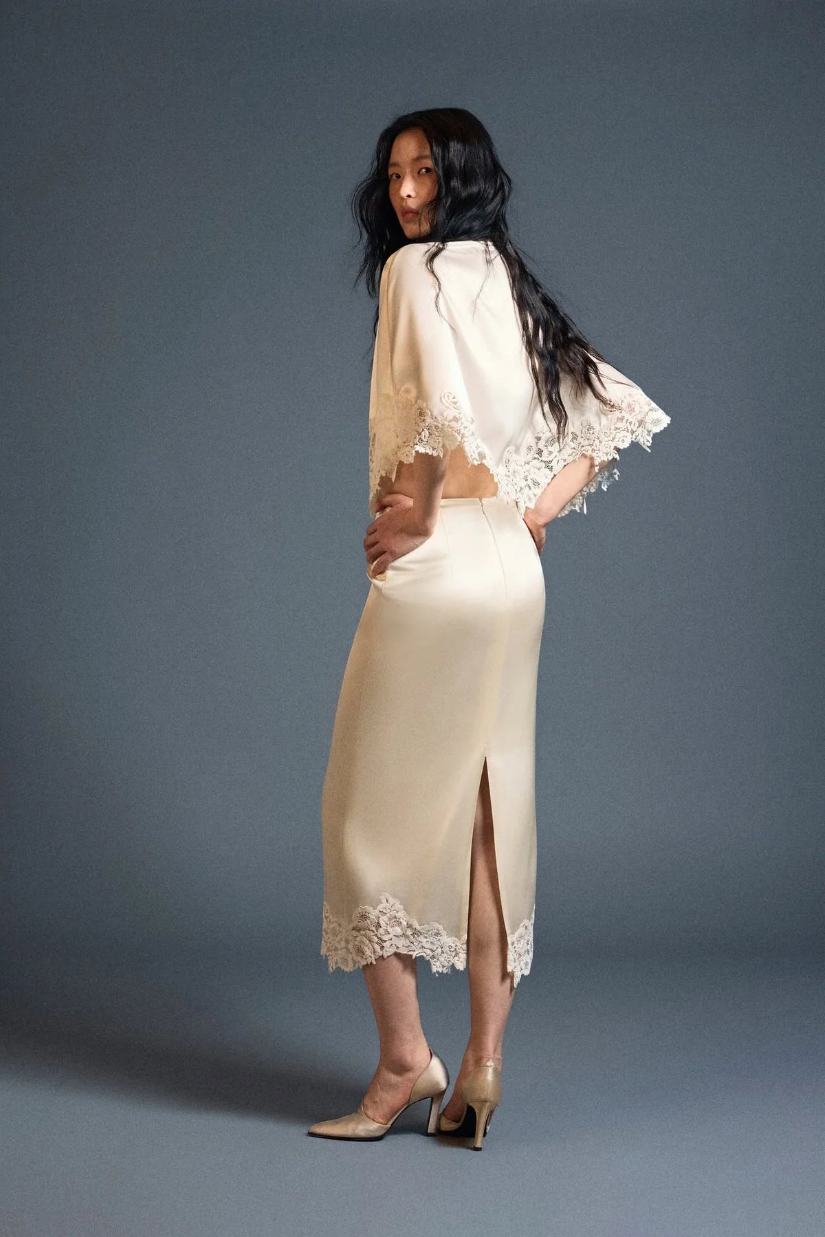 Huong Boutique Velour Silk Skirt