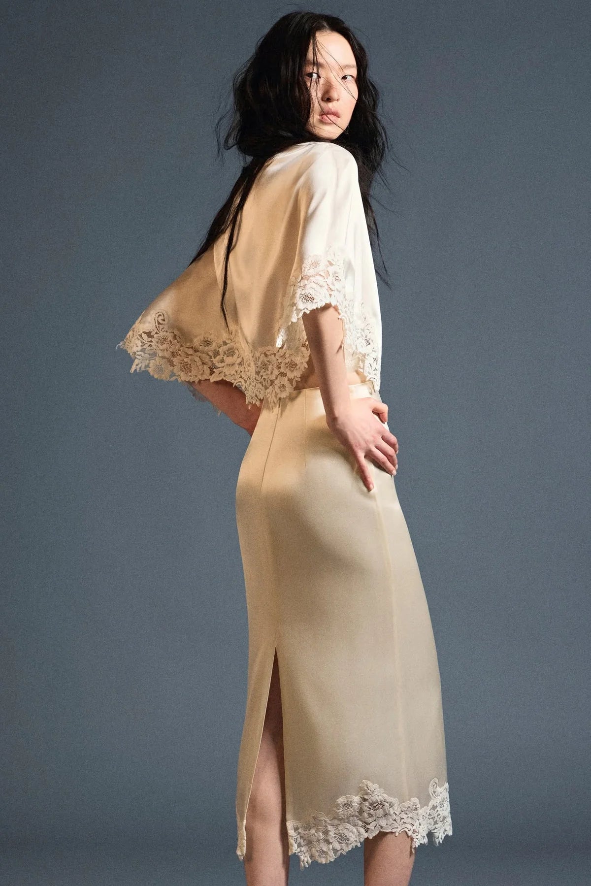 Huong Boutique Velour Silk Skirt