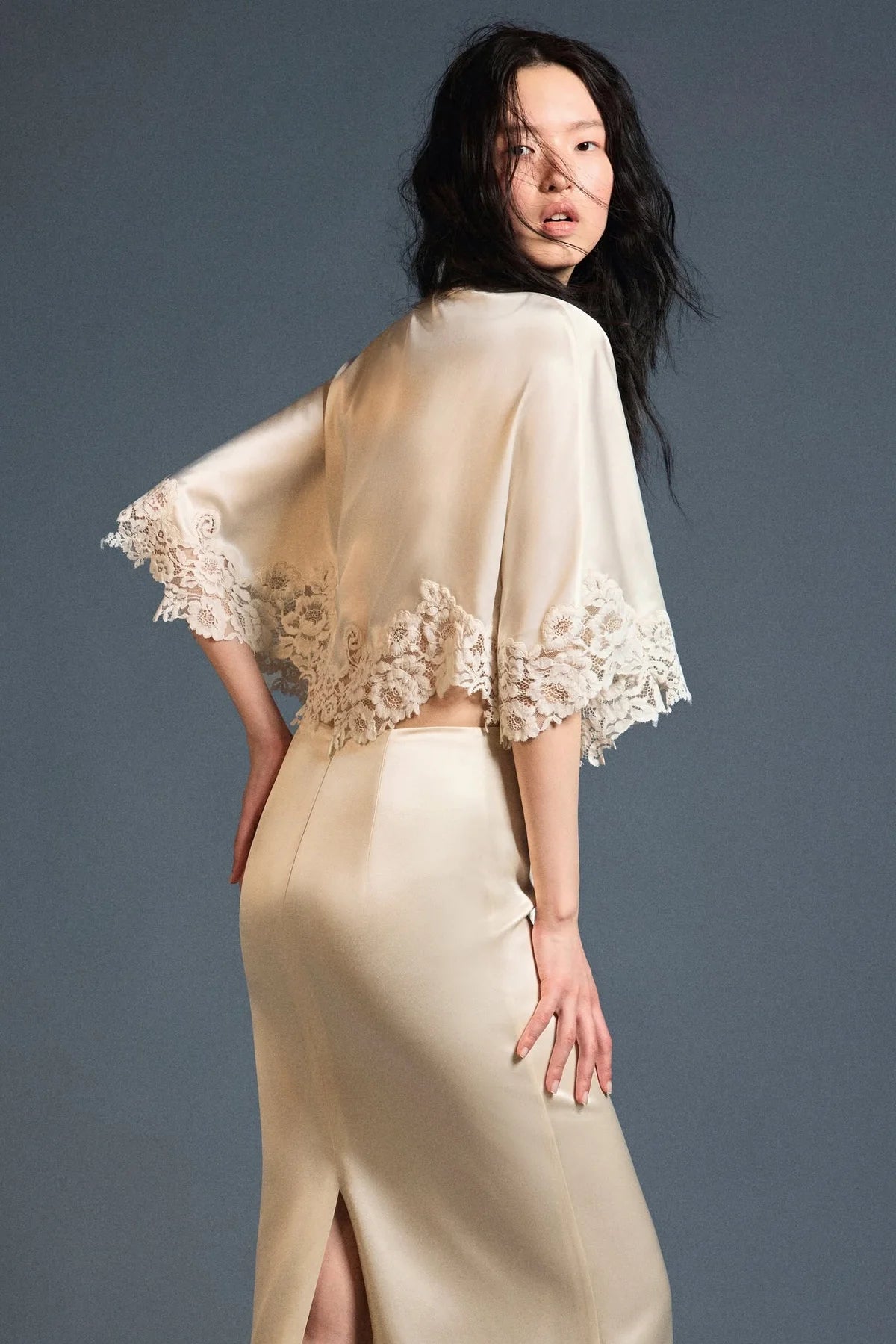 Huong Boutique Velour Silk Cape
