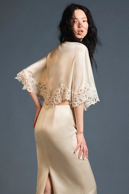 Huong Boutique Velour Silk Cape