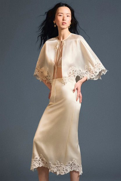 Huong Boutique Velour Silk Cape