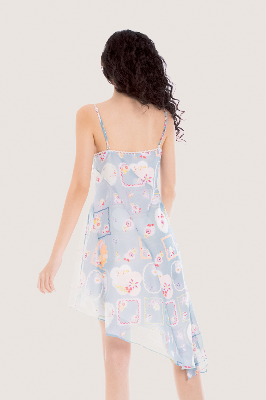 Libe Vintage Floral Printed Lace Hem Midi Slip Dress (Pre-order)
