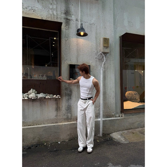 WHOSE White Wide Straight Jeans (Pre-order)