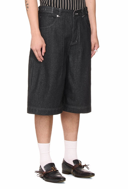 The Beuter Washed Denim Shorts - Black