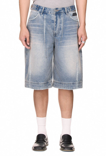 The Beuter Washed Denim Shorts - Blue
