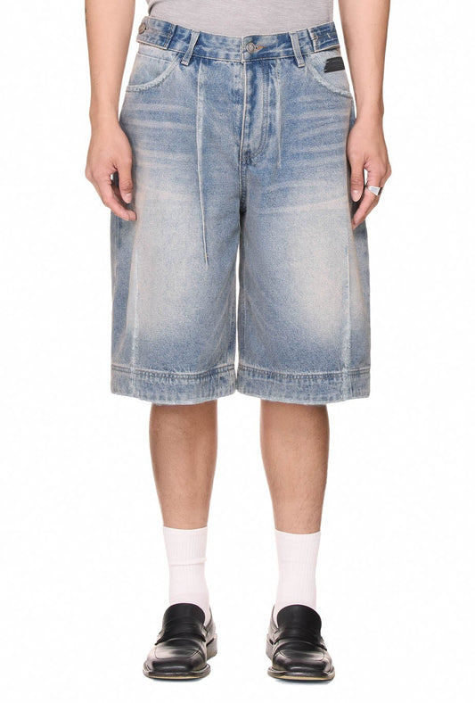 The Beuter Washed Denim Shorts - Blue