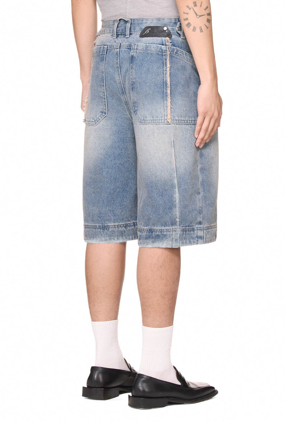 The Beuter Washed Denim Shorts - Blue