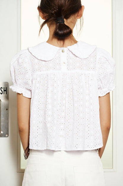 Libe White Babydoll Top - Embroidered (Pre-order)