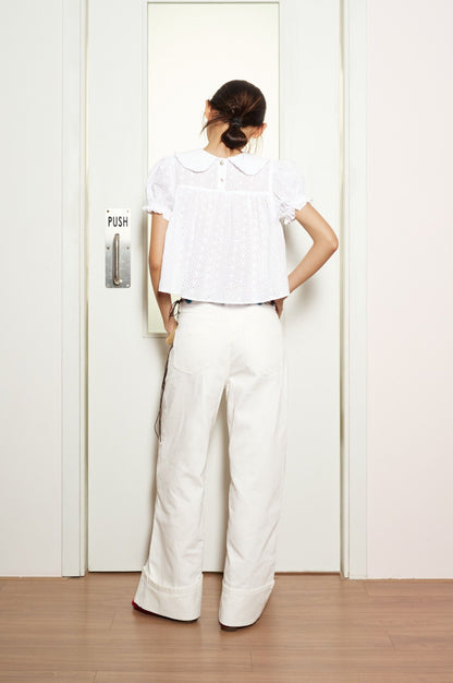 Libe White Babydoll Top - Embroidered (Pre-order)