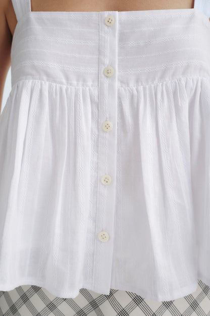 Libe White Babydoll Top - Cotton (Pre-order)