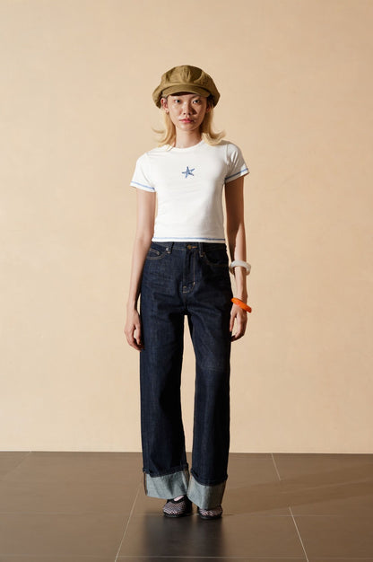 Libe White Embroidered Babytee (Pre-order)