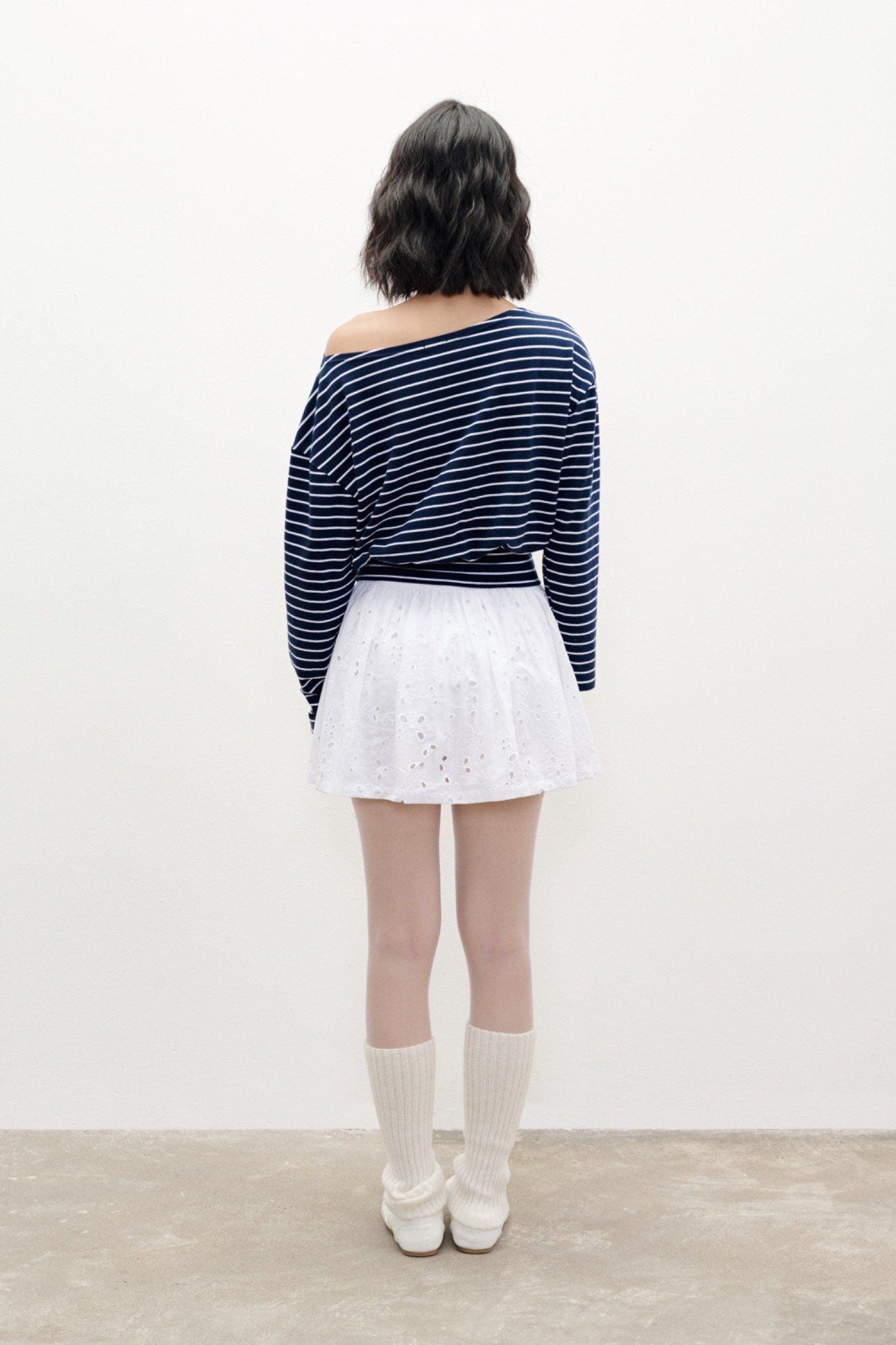 Libe White Embroidered Mini Skirt (Pre-order)