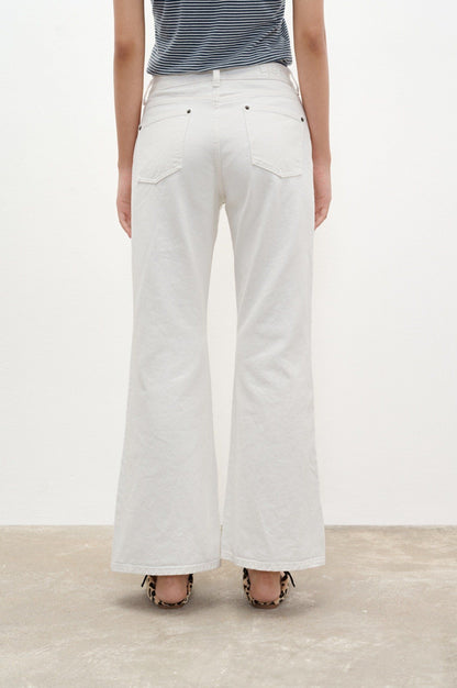 Libe White Flared Denim Jeans (Pre-order)
