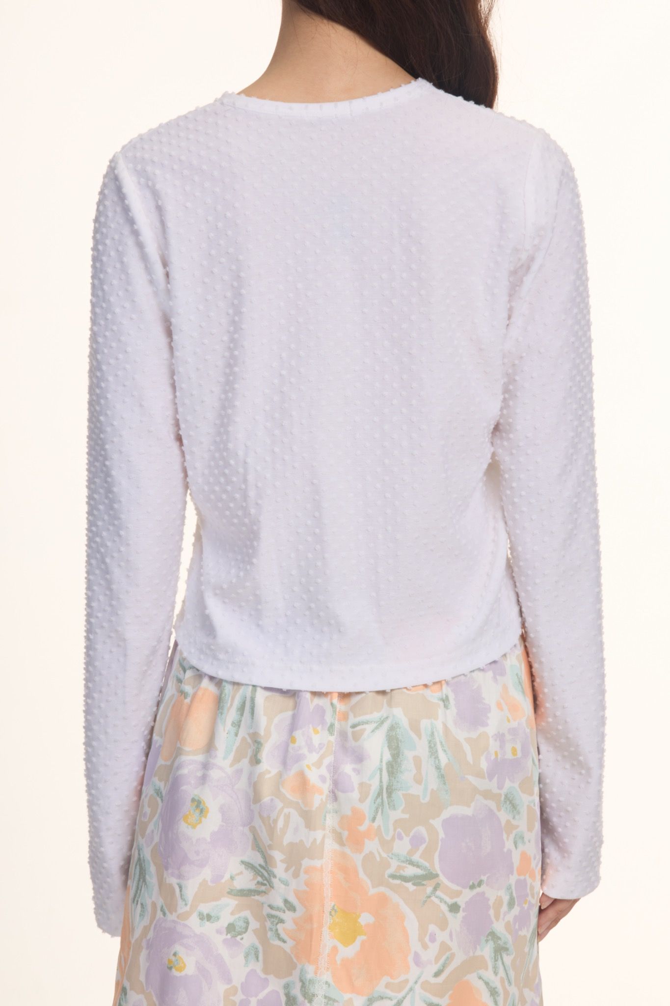 Libe White Long Sleeve Cardigan (Pre-order)
