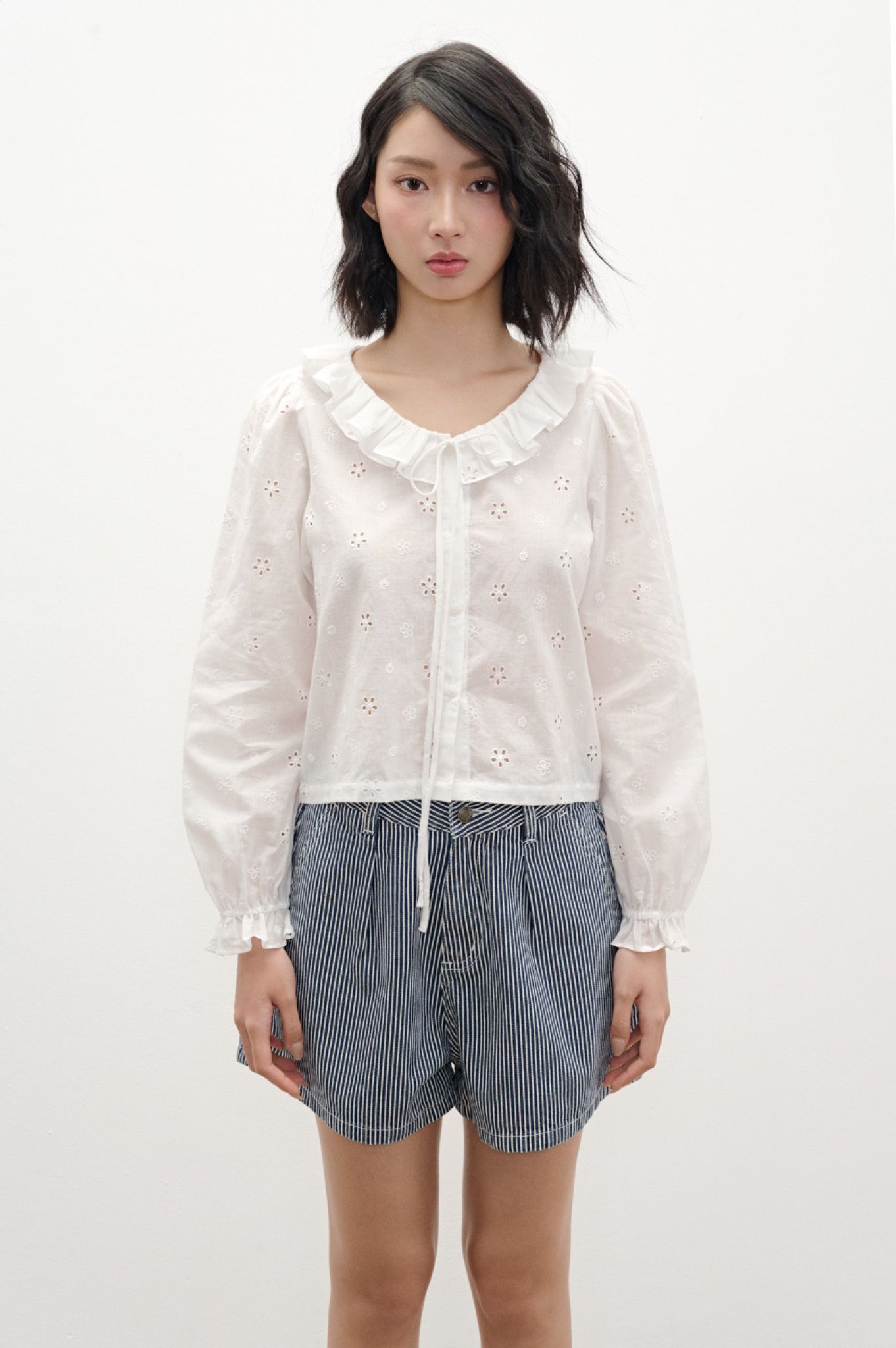 Libe White Long Sleeve Top (Pre-order)