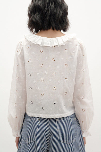 Libe White Long Sleeve Top (Pre-order)