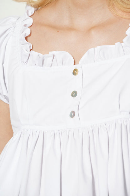 Libe White Puff Sleeve Top (Pre-order)