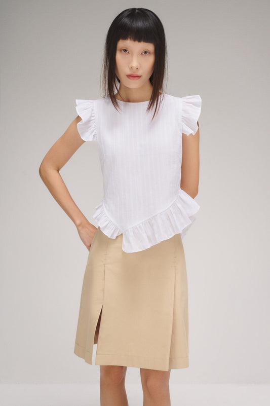 Libe White Ruffle Top (Pre-order)