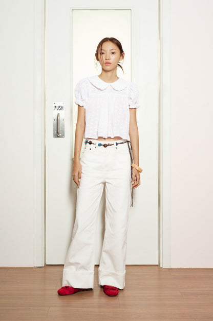 Libe White Straight Leg Jeans (Pre-order)