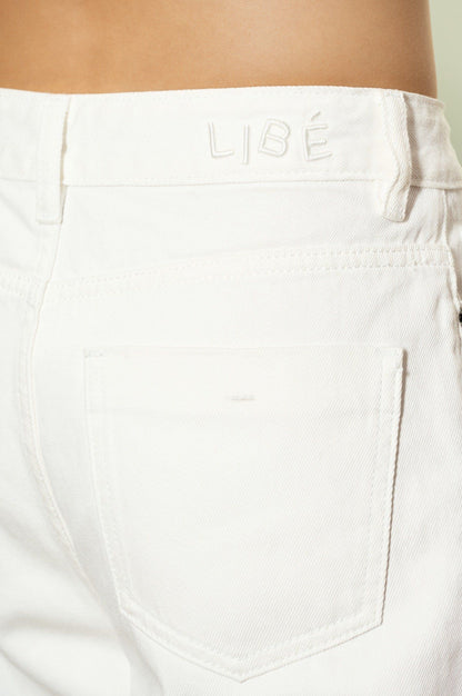 Libe White Straight Leg Jeans (Pre-order)