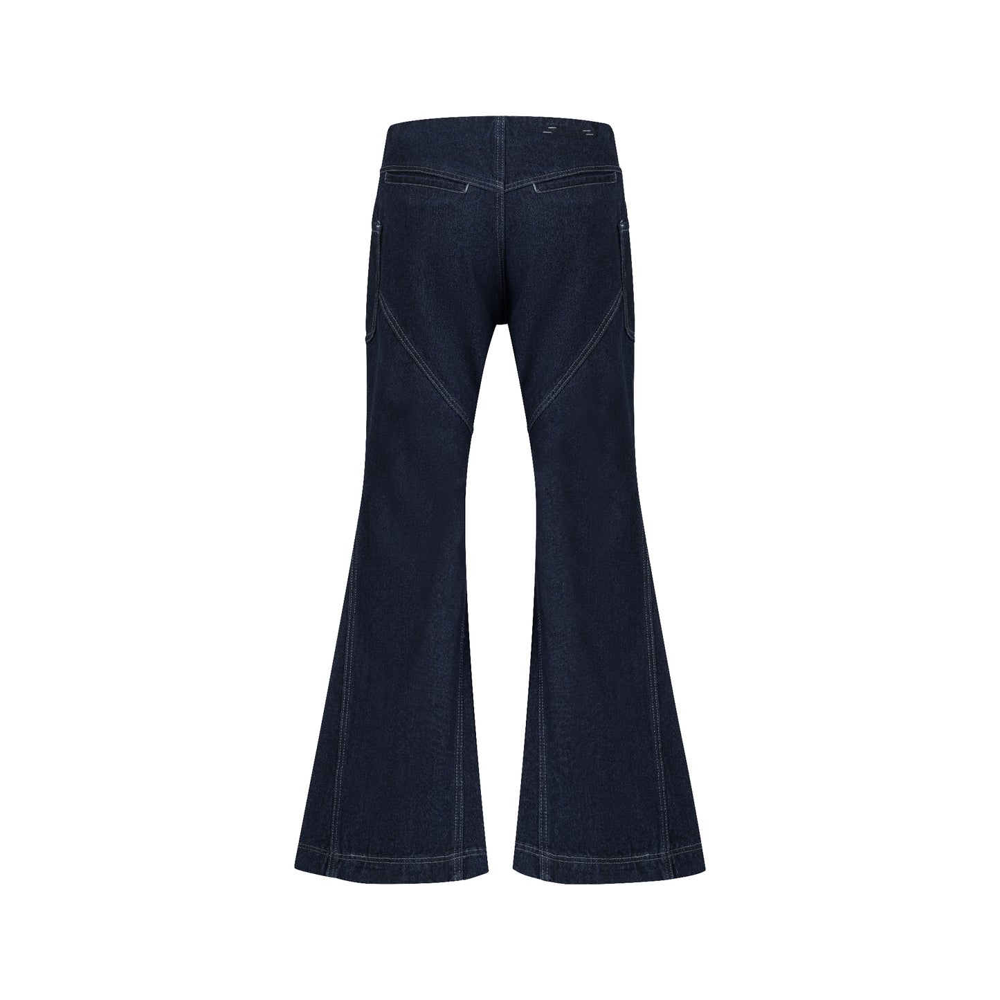 The Beuter Wmns Navy Wide Flare Raw Denim Jeans