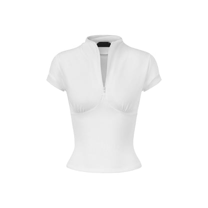 The Beuter Wmns White Ivory Half Zip Top