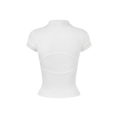 The Beuter Wmns White Ivory Half Zip Top