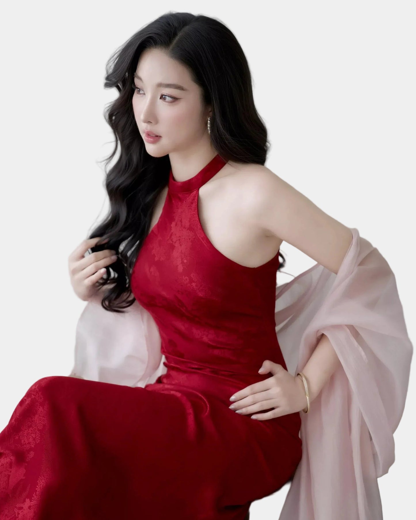 Ceci Dien An - Burgundy Red