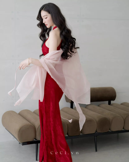 Ceci Dien An - Burgundy Red