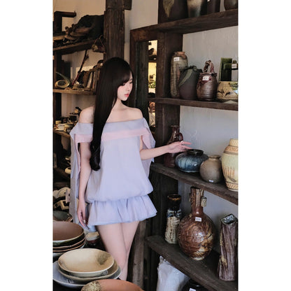 Aguja Yen Off-Shoulder Bubble Dress (Pre-order)