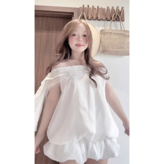 Aguja Yen Off-Shoulder Bubble Dress (Pre-order)