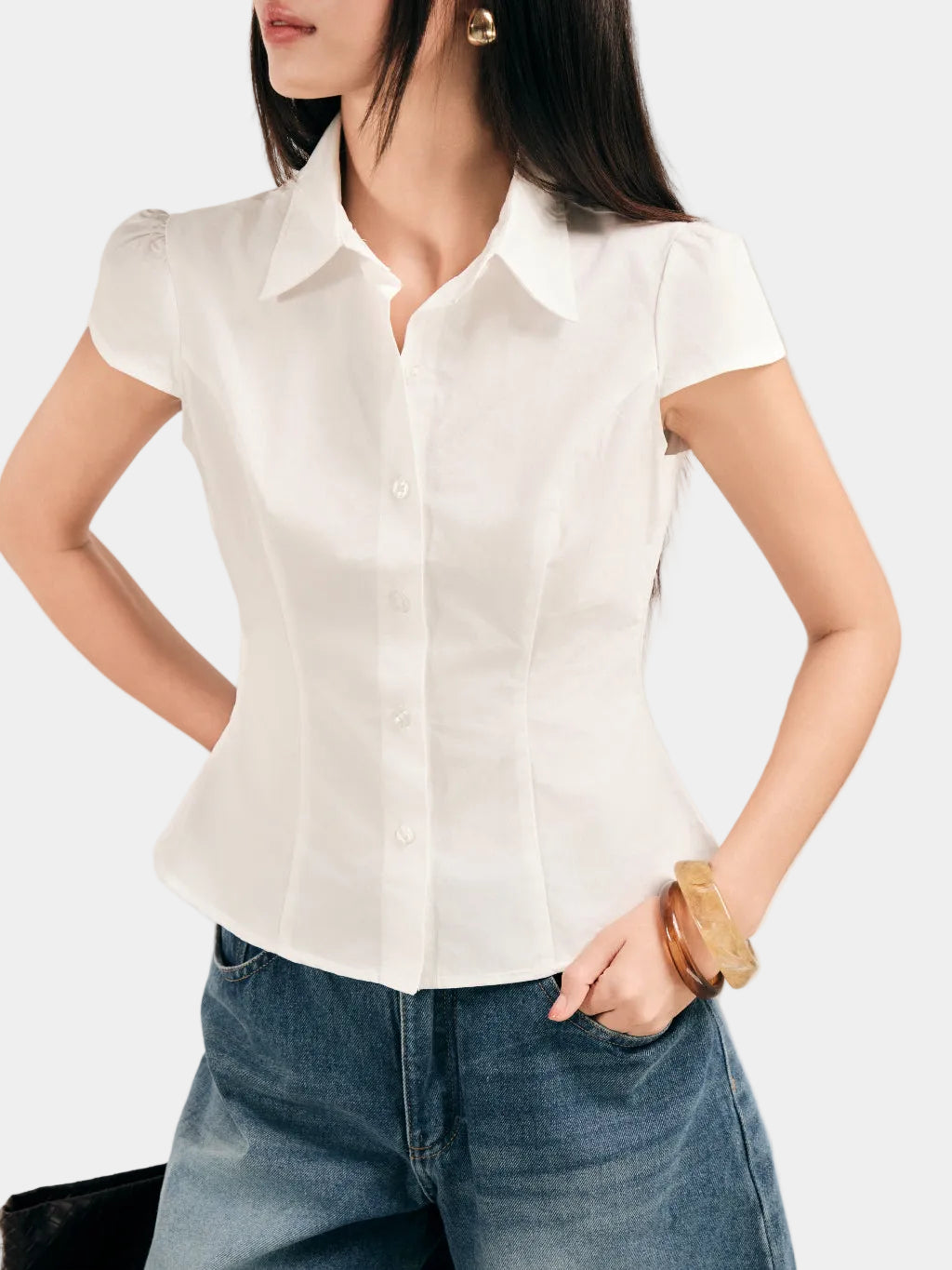 Mieufashionista Yuai Short Sleeve White Shirt