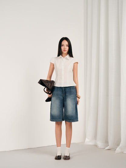 Mieufashionista Yuai Short Sleeve White Shirt