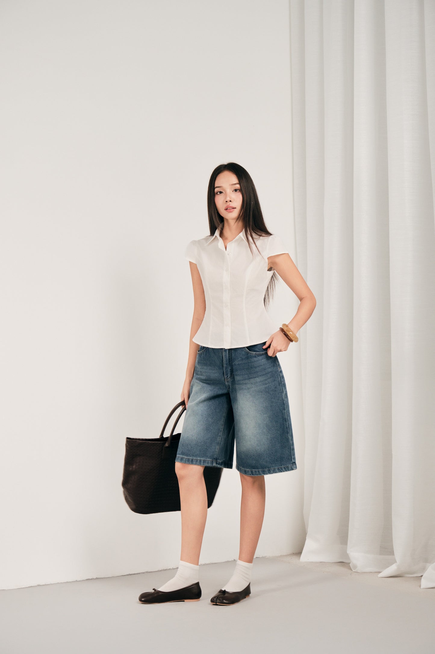 Mieufashionista Yuai Short Sleeve White Shirt