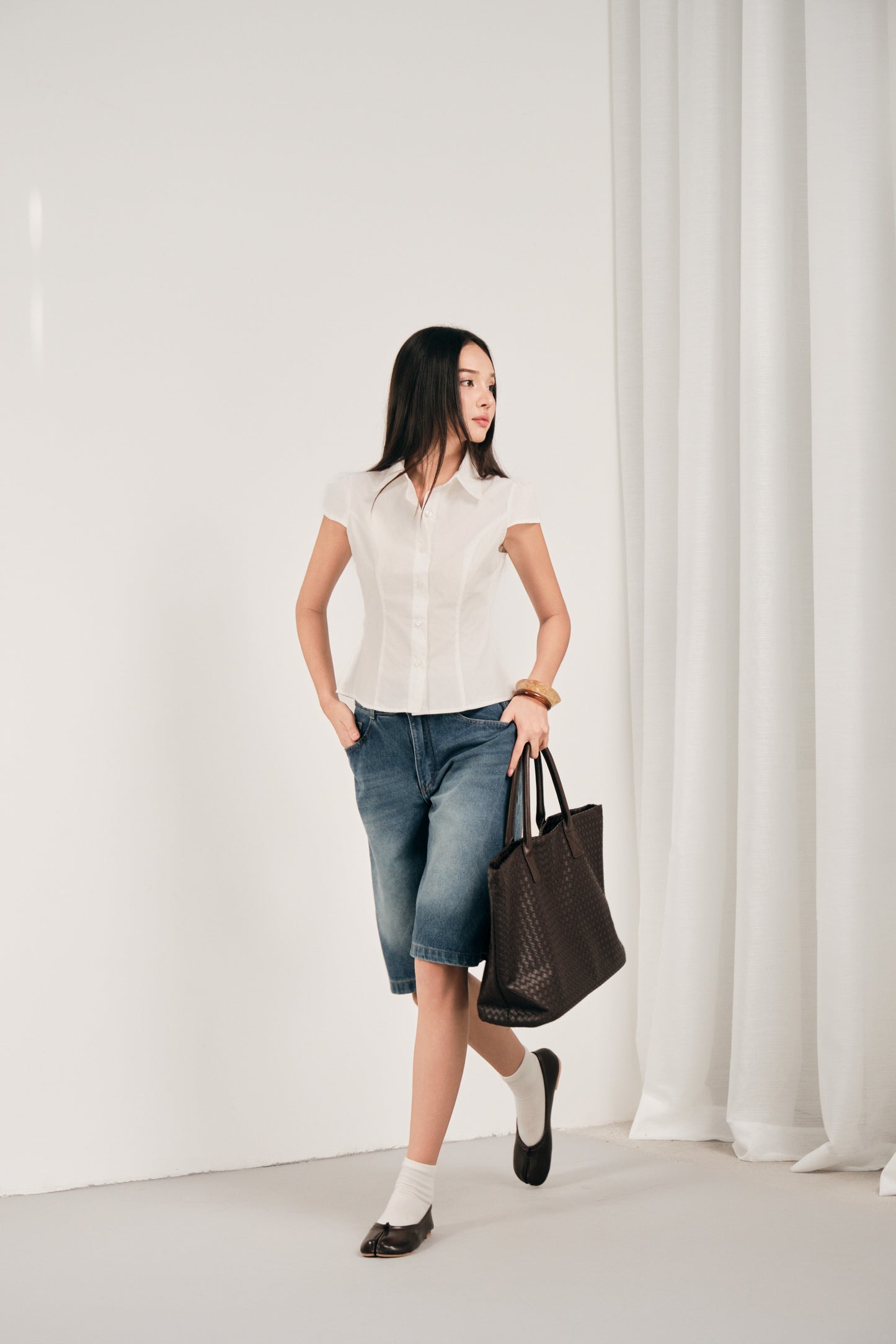 Mieufashionista Yuai Short Sleeve White Shirt