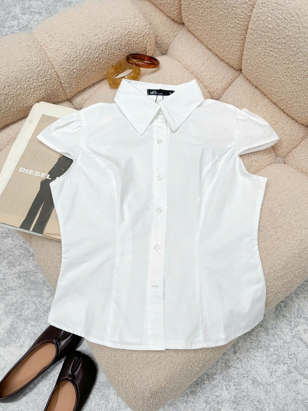 Mieufashionista Yuai Short Sleeve White Shirt