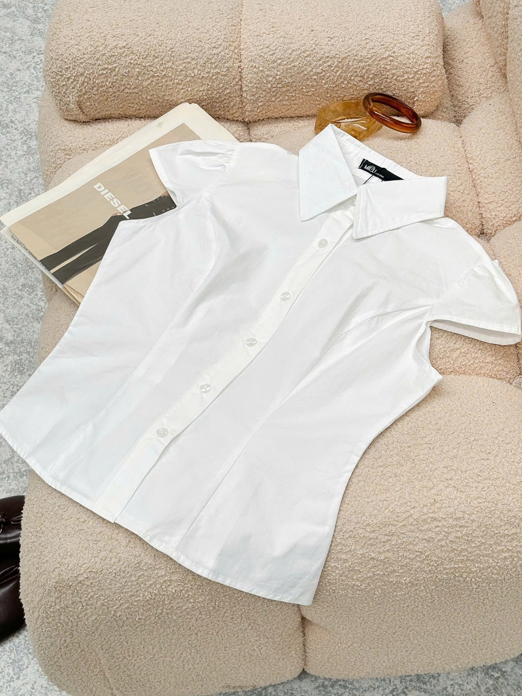 Mieufashionista Yuai Short Sleeve White Shirt