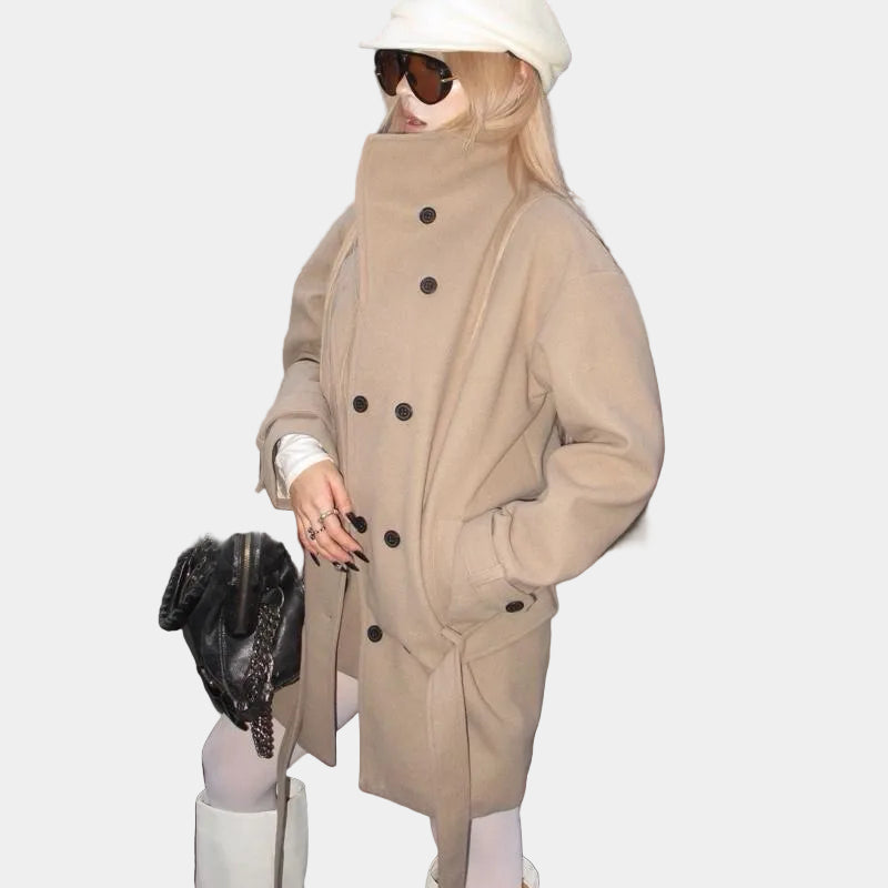 Nhabachtuot Oversized Wool Coat With Belt Logo
