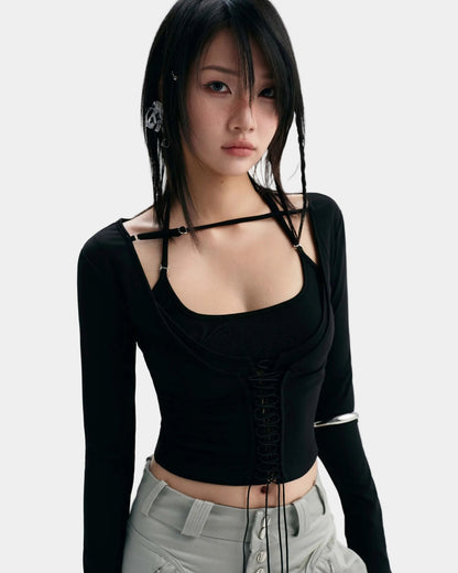Bunny Hill Bisou Long Sleeve Top - Black