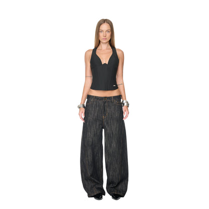 Push Push Pp Catscratch Denim - Black