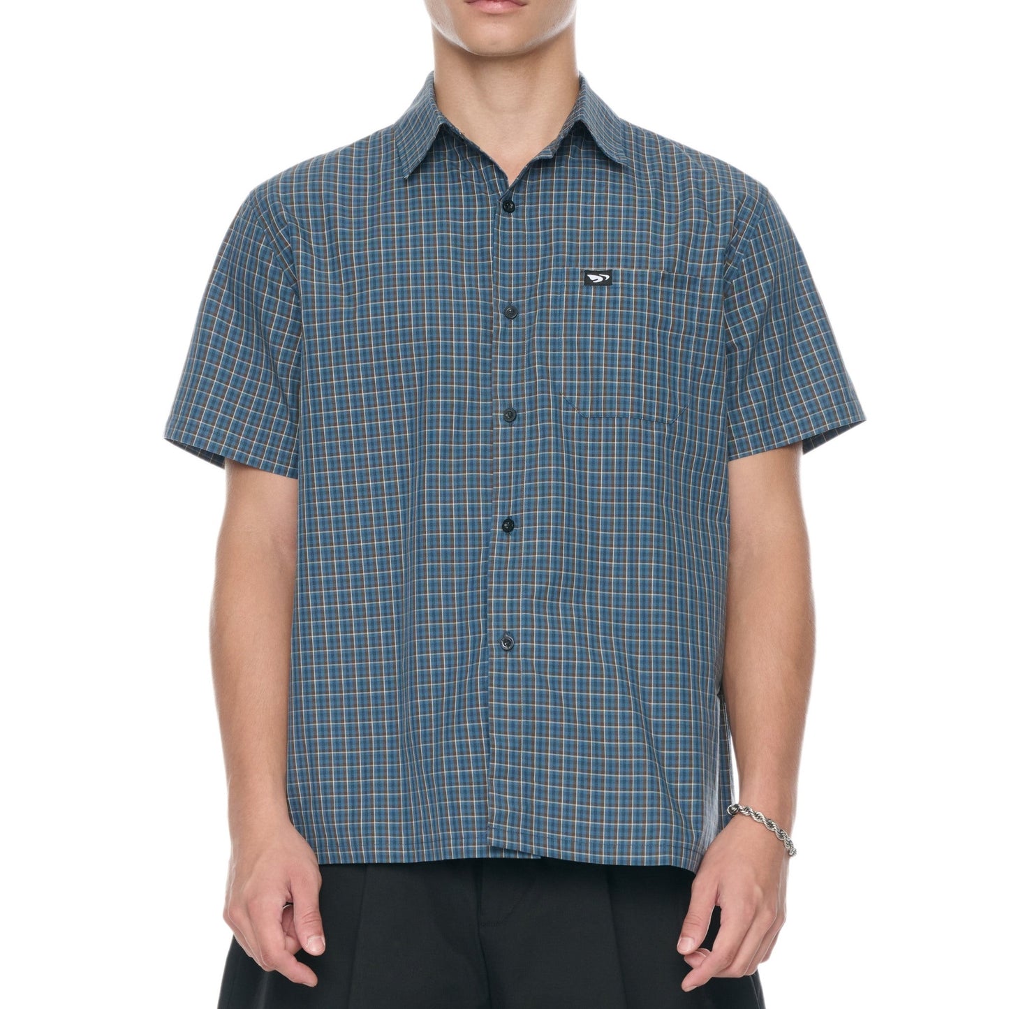 Push Push Pp Nik Shirt - Steel Blue Check