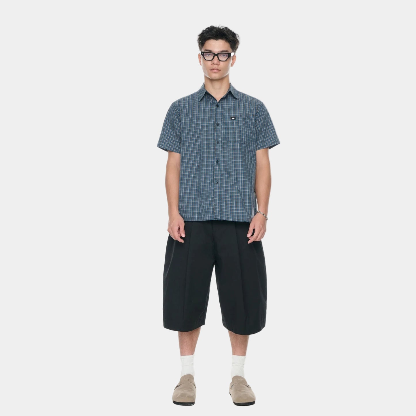 Push Push Pp Nik Shirt - Steel Blue Check