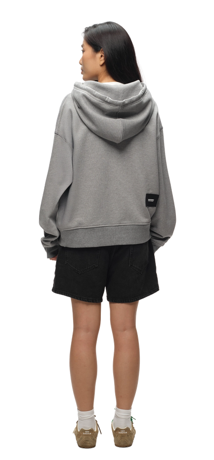 Wearetheprivate Gray Hoodie Embroidered Logo