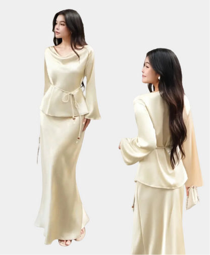 La Boutique Long Silk Skirt