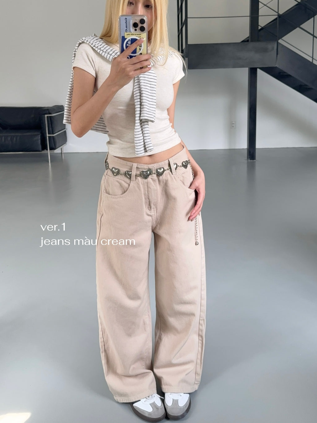 Calem Club Straight-leg Khaki Jeans Ver 1 - Kaki