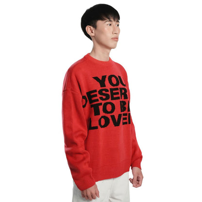 138Cknit You Deserve To Be Loved Knit Sweater